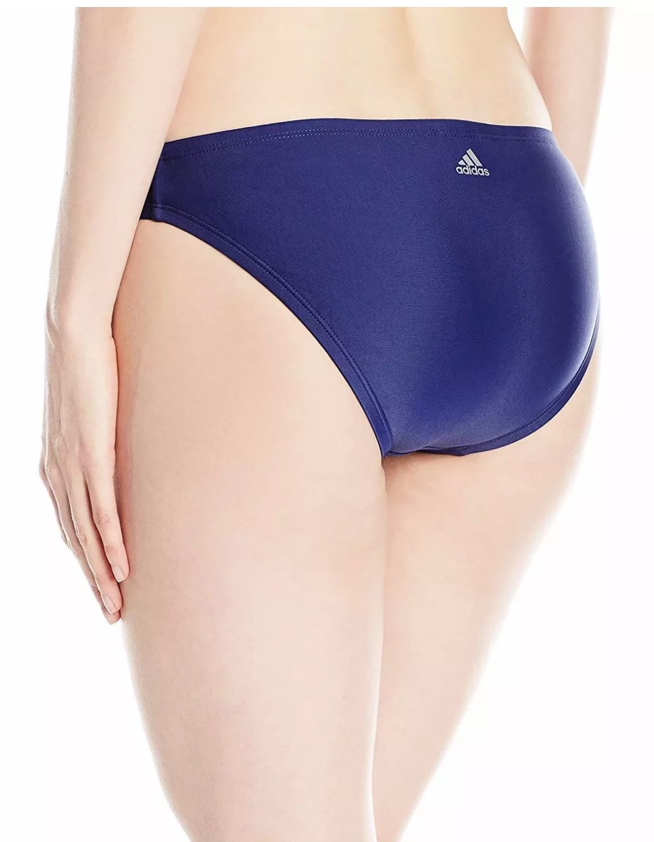 NEW Women's Adidas XL Navy Blue Solid Start Hipster Bikini Bottom Swim k