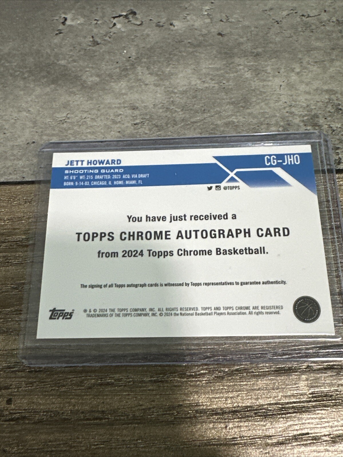 2023-24 TOPPS CHROME SIGNATURE ROOKIE AUTO JETT HOWARD RC CG-JHO