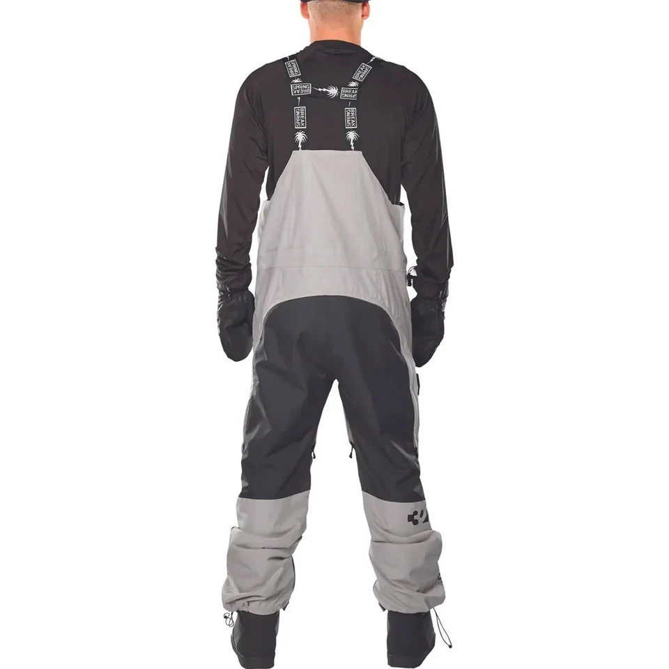 Thirtytwo Spring Break Powder Bib Shell Snow Pants, Mens XL Extra Large, Gravel - Image 2 of 2