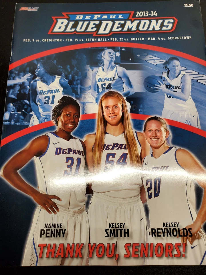 2013-14 DePaul Blue Demons Women's Basketball program - Jasmine Penny-Kelsey Smi - Image 2 of 4