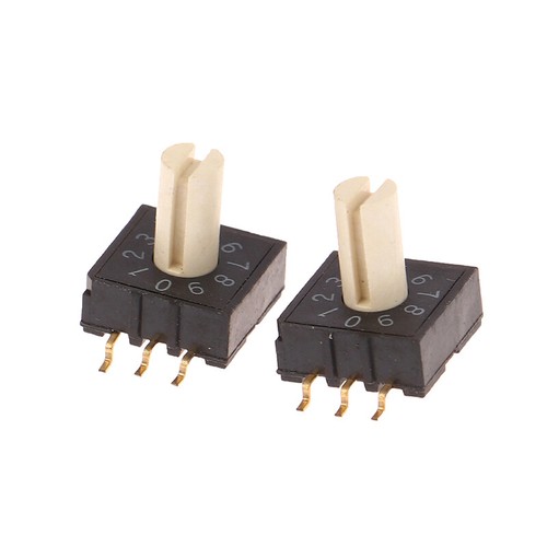 2Pcs RM3HAF-10 Rotary Dial Switch 10 0-9 Coding Switch Patch 3:3 With Handle _xi - Afbeelding 12 van 12