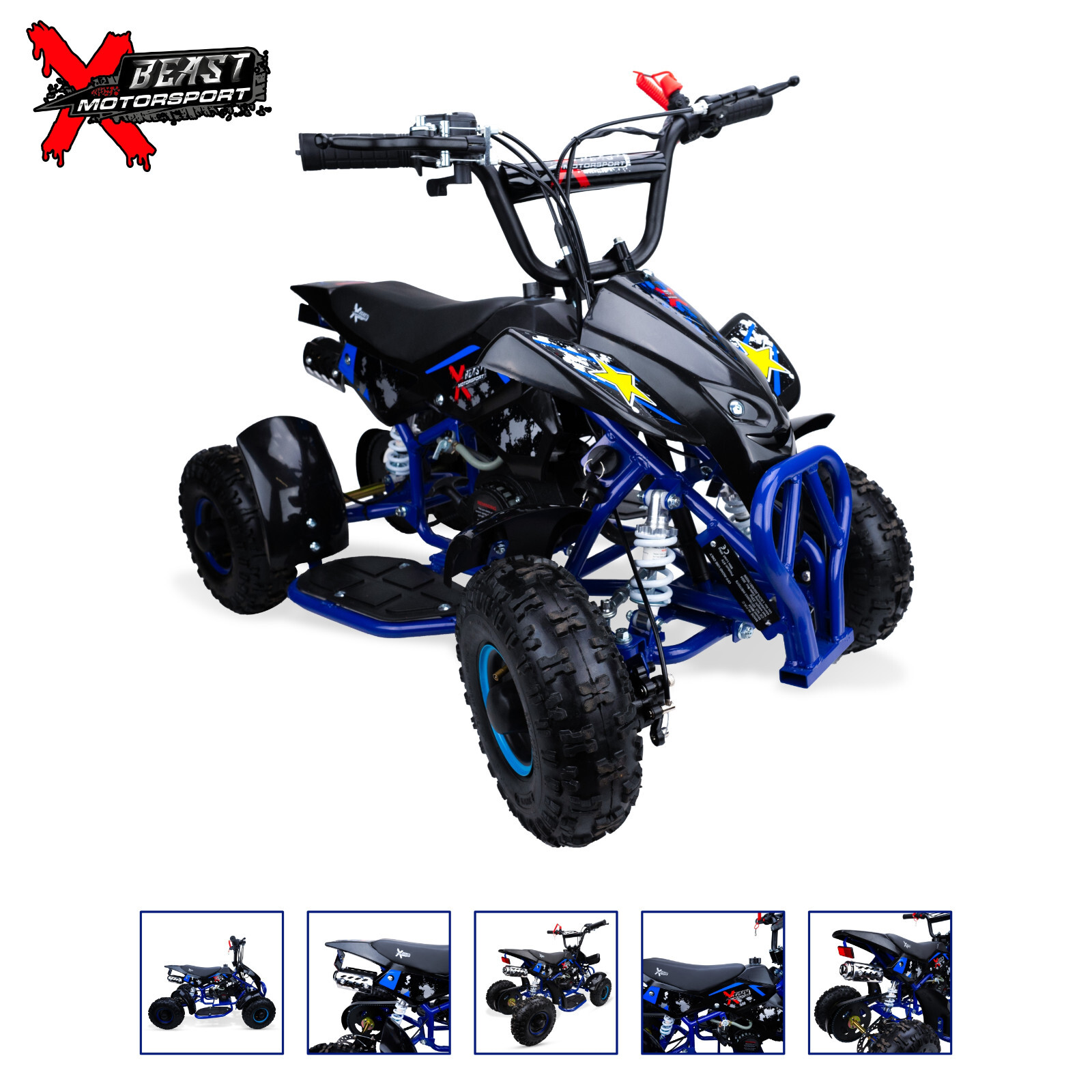 50cc Petrol Kids Blue Mini Quad Bike 2 Stroke Petrol Quad ATV Off Road