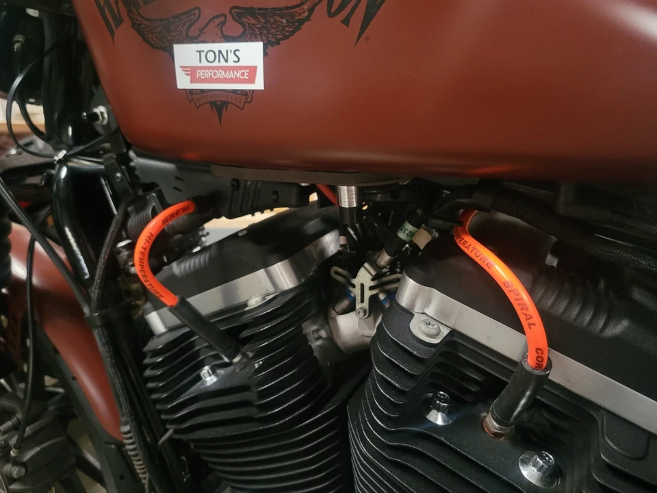 Juego de cables de bujía 10 mm toneladas naranja Harley Davidson Sportster XL 07-17 883 1200 Foto 3 de 3