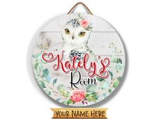 Custom Name Door Sign for Girls Kids Room Home Decor Cute Animal Baby Owl ANM010