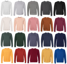 Bella Canvas 901 Unisex Blend Sponge Fleece Mens Raglan Crewneck Sweatshirt