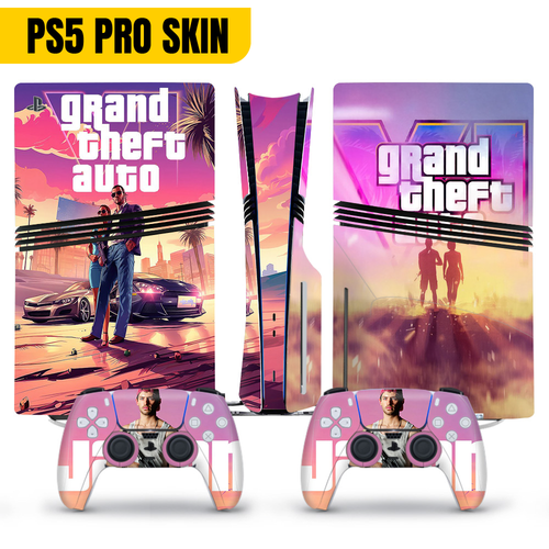 Grand Theft GT PS5 PRO Disk Digital Skin Aufkleber Vinylfolie Playstation 5 PRO - Bild 14 von 16