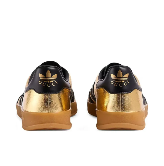 Gucci x Adidas Gazelle Leather Athleisure Sneakers Women's Gold | eBay