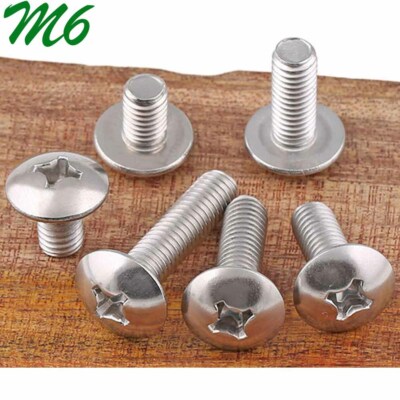 M6 -1.0 304 Stainless Steel Phillips Drive Truss Head Machine Screws Bolts A2-70