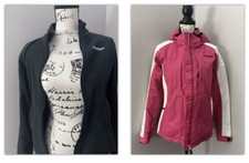 2 In 1 Spyder Women Ski/winterjacket With Hood Pink & Black Fleece Size 10