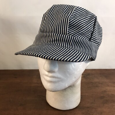 ma★ Vintage Railroad Conductor Engineer Train Snapback Cap Hat USA