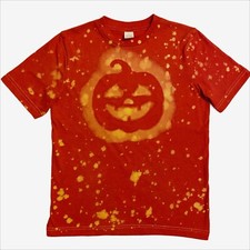 Halloween Shirt Pumpkin T-Shirt Youth Kids M Orange Jack-O-Lantern Tee Tie Dyed
