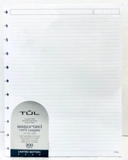 TUL Assorted Notebook Refill Pgs, Letter Size, 300ct (Narrow, Graph & Dot Ruled)