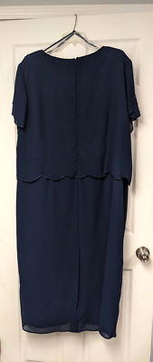 size 26w formal dresses Plus-Size Long A-Line Prom Dress: CL7485C Navy / 16 main image 1
