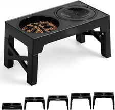 2-in-1 Elevated Dog Bowls - Slow Feeder  No-Spill Water, 5 Height Adjustable