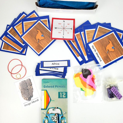 ABC Crate Montessori Geography Kit 2 Continents Mapping Skill Homeschool Curricu
