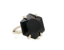 Hexagon Ring  Black Onyx Gemstone 925 Sterling Silver Designer Ring ,Gift Ring