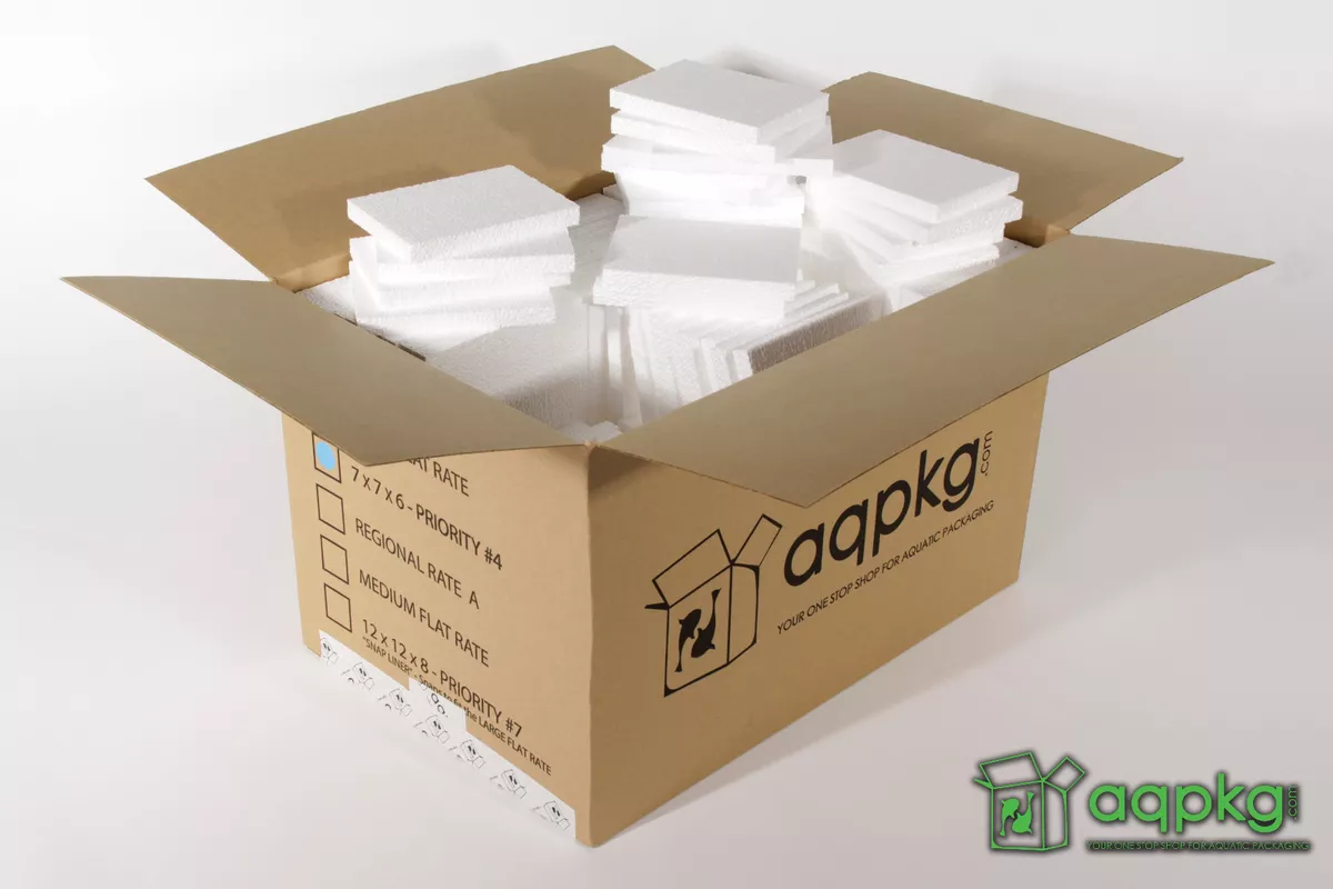 30 Styrofoam Liners - fits 7x7x6, USPS Box4 - Insulated Shipping Box - ⅝  Wall