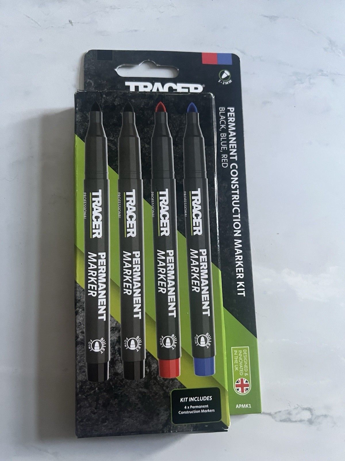 Tracer APMK1 Permanent Marker Set 4 Piece 2 Black 1 Red 1 Blue - Image 3
