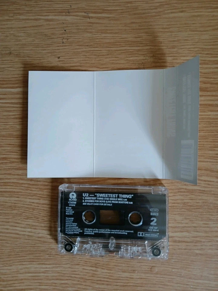 U2-Sweetest Thing (1998) *Cassette Single* Fully Play tested,Audio VG - Image 3 of 4