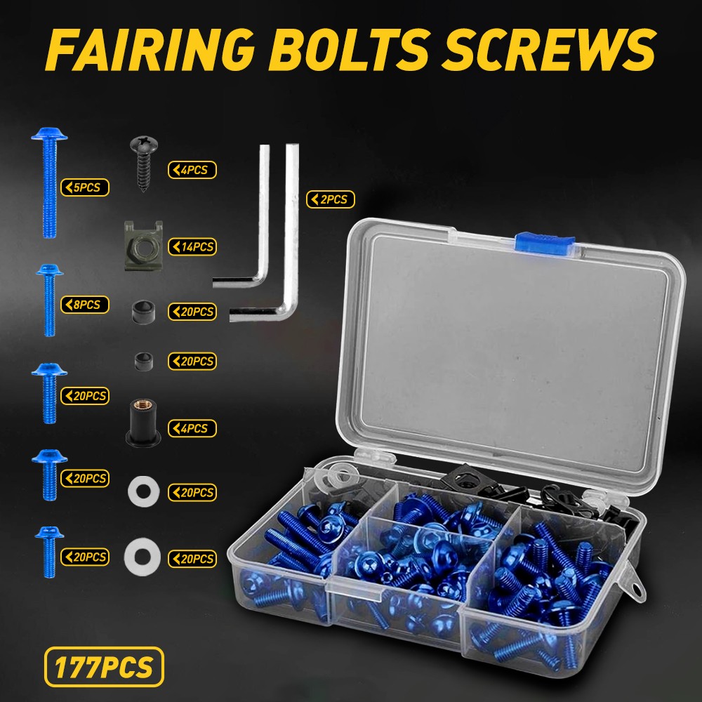 Blue Complete Fairing Bolt Screws Kit For Kawasaki Ninja ZX6R 7R ZX9R ZX12R ZX14