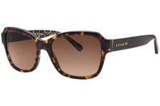 Coach HC8232 550713 Sunglasses Women's Dark Tortoise/Brown Gradient Lenses 56mm