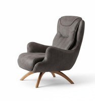 Grauer Wohnzimmer Polstersessel Designer Loungesessel Textilsessel