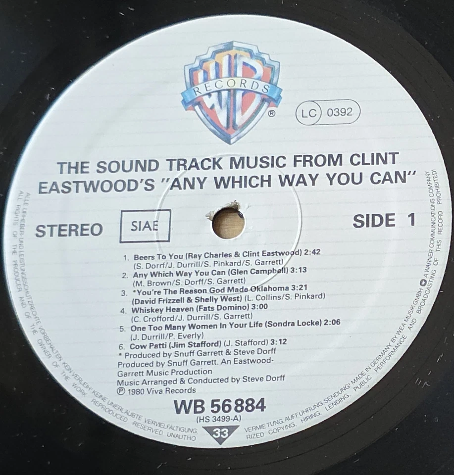 Any Which Way You Can Clint Eastwood Original Soundtrack Vinyl P Album Nr Mint - Image 3 of 4