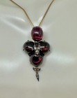 Georgian Garnet Rose Cut Diamond Fly Locket Pendant Necklace Antique Gold 1800 — photo 3