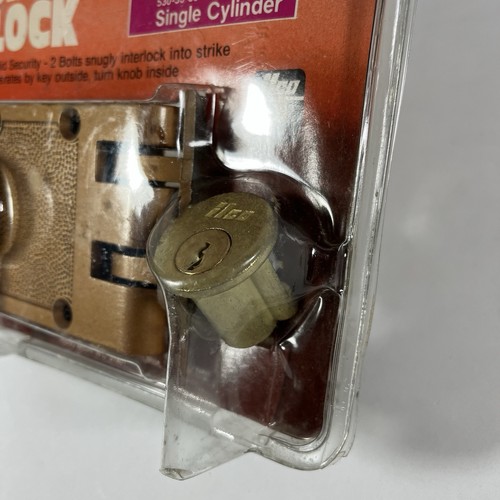 ILCO Jimmyproof Deadlock 520-53-55 Single Cylinder Heavy Duty Lock, Bronze NOS! - Picture 4 of 11
