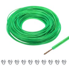 3/32 Green Vinyl Coated Wire Rope 328ft Galvanized Steel(10PCS M3 Loop Sleeves)