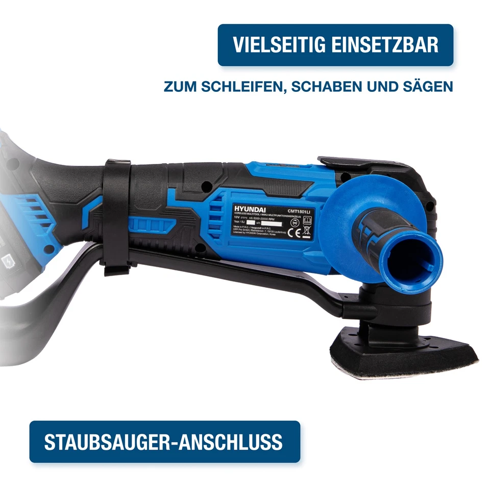 Akku Multifunktionswerkzeug Multitool Vibrationssäge HYUNDAI CMT1801LI SET - Bild 2 von 4