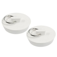 2Pcs White Rubber Drain Stoppers, 1-3/4 Inch Rubber Sink Plug Sink Stopper Dr...