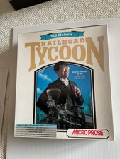 1990 Railroad Tycoon Sid Meier Floppy Disk IBM Micro PC Video Game Complete