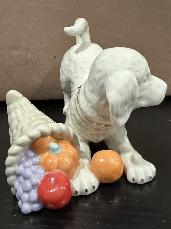Vintage LENOX Harvest Playtime November Golden Yr Puppies Golden Retriever RARE