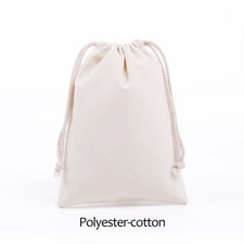 Cotton Drawstring Storage Bag White Canvas Bags for Candy Gift Package Pouch Reu