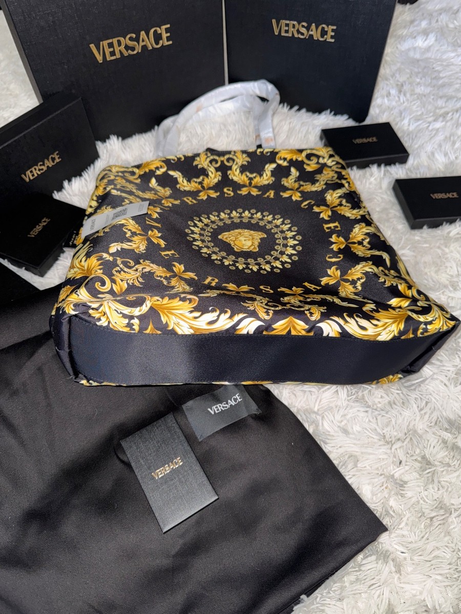 Versace Large Black Reversible Nylon La Medusa Tote Bag | eBay
