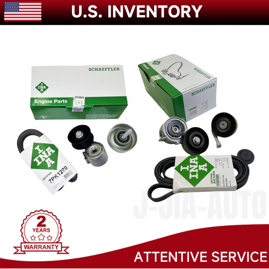 6PCS INA Engine Belt Tensioner Kit For Audi S4 A5 S5 SQ5 A6 A7 Q7 Q5 A8 3.0T