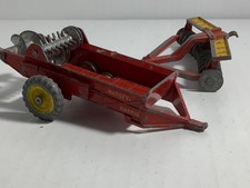 Two Vintage Dinky Farm Implements - Massey Harris Manure Spreader + Disc Harrow