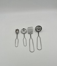 Lot of 4 Toy Kitchen Utensils Stainless Steel Play Food Cookware Replacement