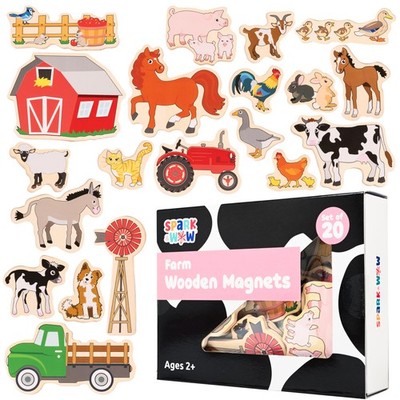 Wooden Magnets | Farm | Magnets for Kids Ages 2+ | Open-Ended Play | Adhere t...