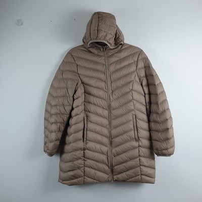 M&S Jacket Ladies Size 14 Down Padded Hooded Stromwear Jacket Oyster *FLAW