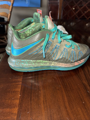Nike Air Max Lebron 10 X Low Swamp Thing Size 8.5 Multicolored Basketball Shoes