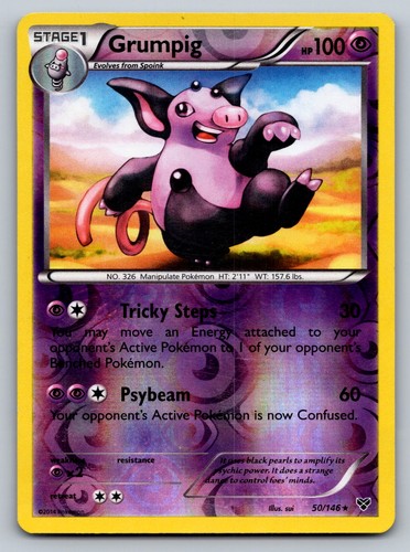 Pokemon Grumpig Rare XY Base Set 50/146 HP