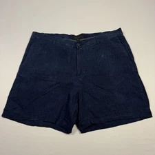 Saks Fifth Avenue Linen Chino Shorts Made In Italy  5" Inseam Blue Men’s Size 38