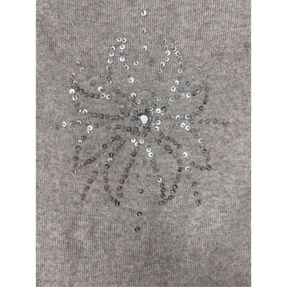 Nuevo Suéter Arden B Gris Seda Cachemira Cuello Barco Para Mujer Pequeño Foto 3 de 4