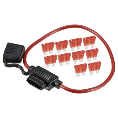 Porte-fusible étanche à lame standard 10A 12 AWG avec support fusible métal noir - Photo 1/4