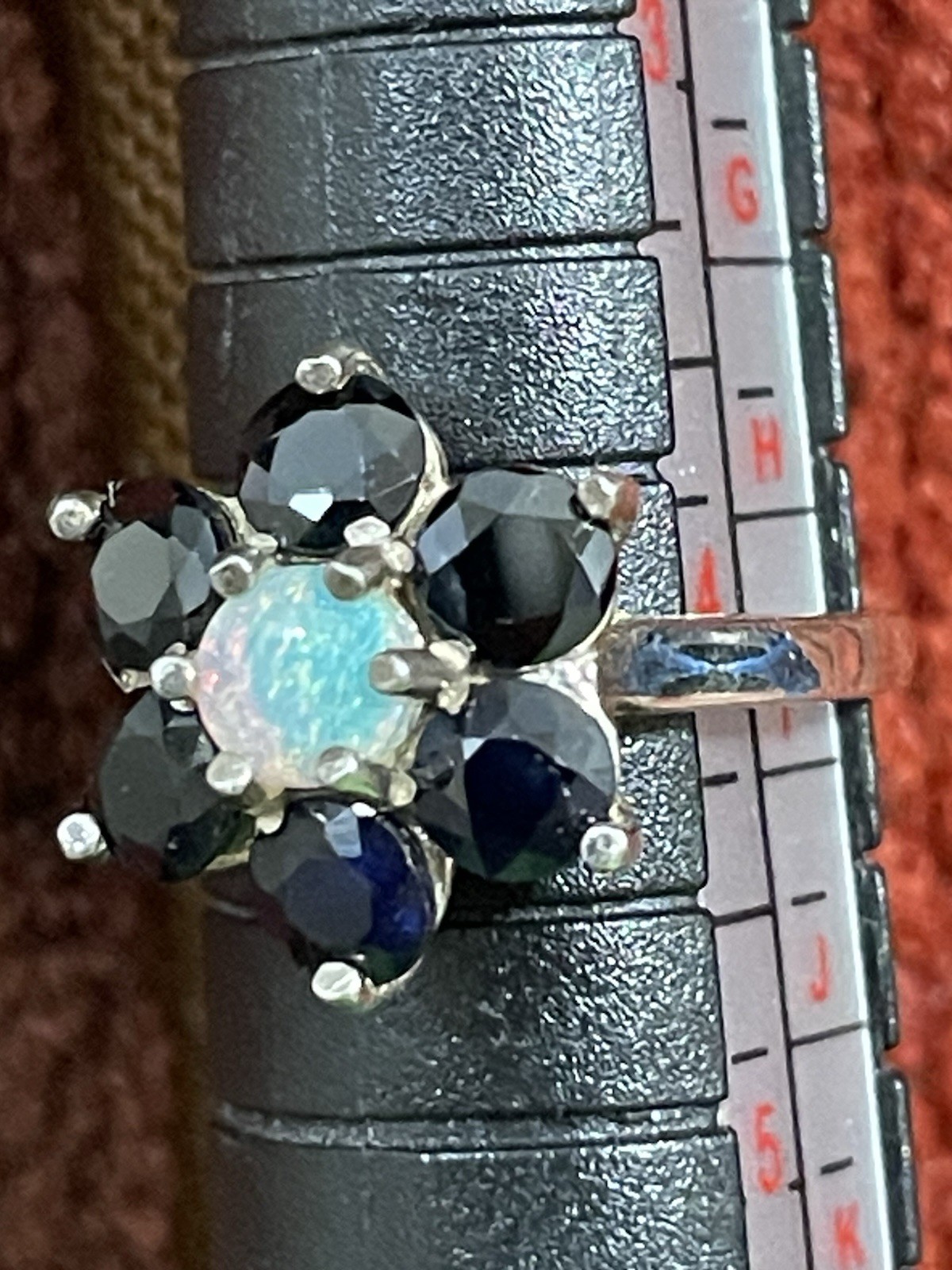 Solid 925 Sterling Silver Natural Opal, Sapphire … - image 9