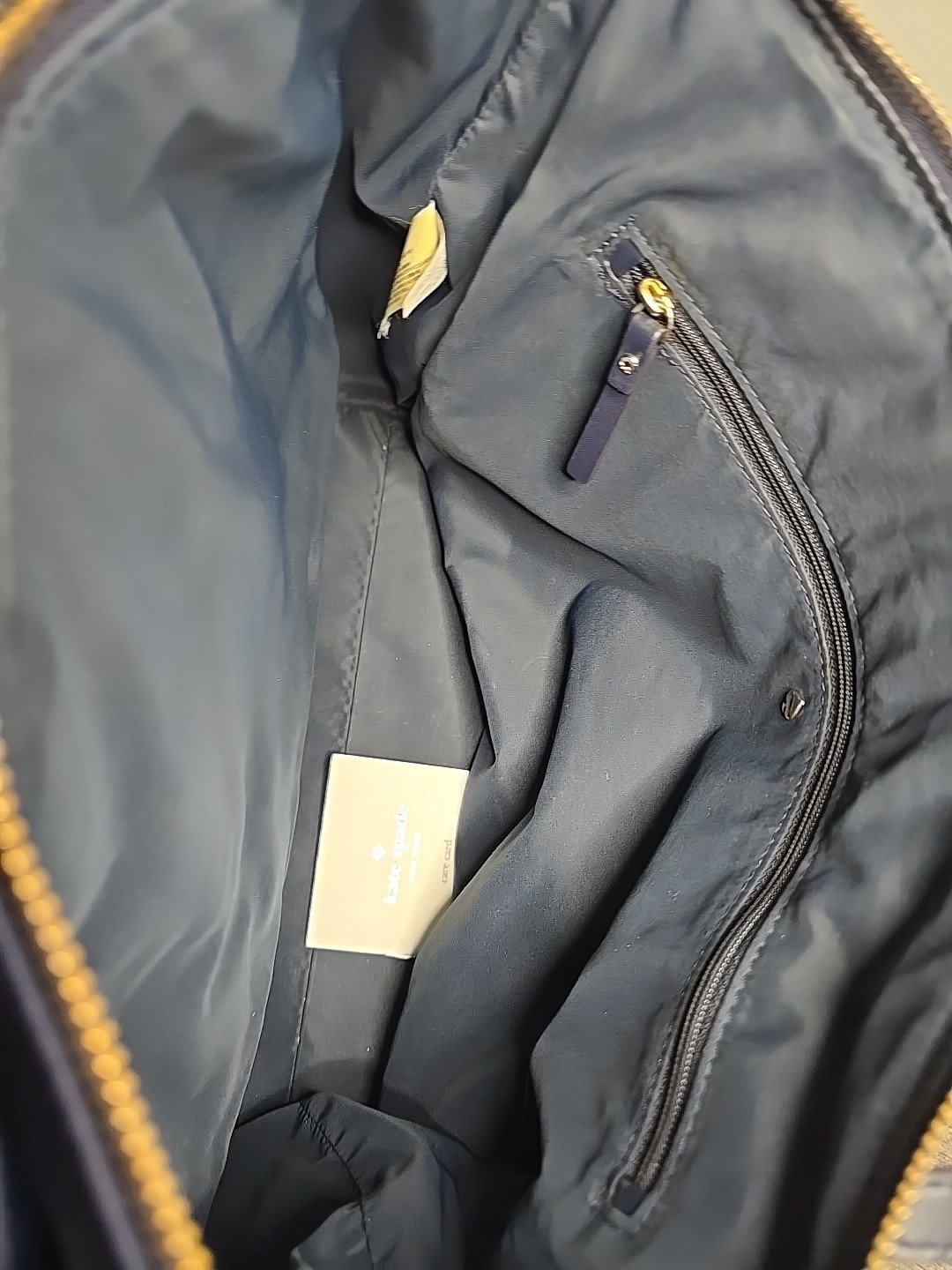 Womans Kate Spade Navy Blue Bow Handbag  With Gold Accents thumbnail 4