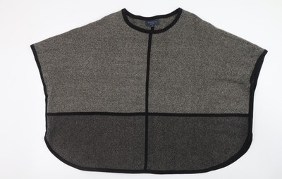 Viyella Petites graues Cape aus Merinowolle Damen M/L Relaxed Strickpullover