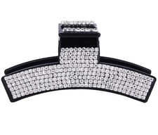 Elegant Full Crystal Rhinestone Acrylic Hair Claw Jaw Clip Black Accessory